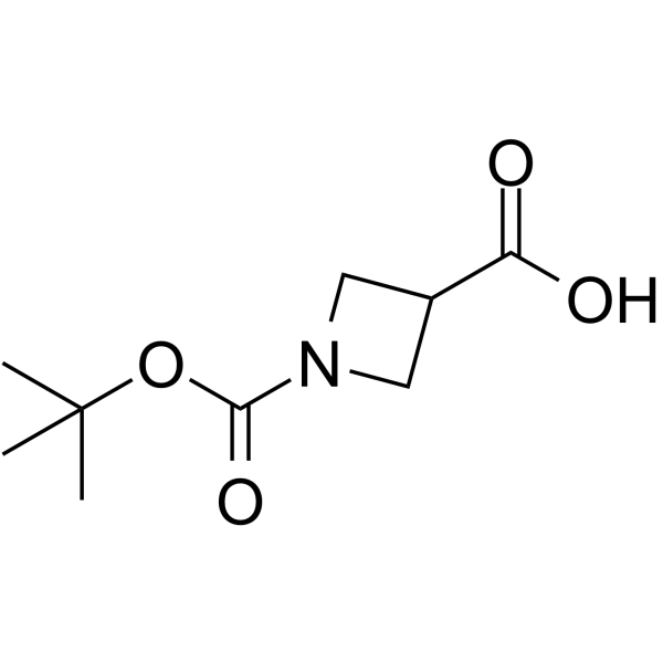 1-Boc-氮杂环丁烷-3-羧酸结构式