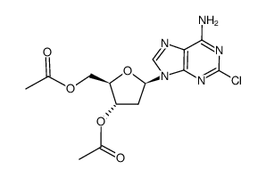 6-amino-2-chloro-9-(2'deoxy-3',5'-di-O-acetyl-β-D-erythro-pentofuranosyl)-9H-purine Structure
