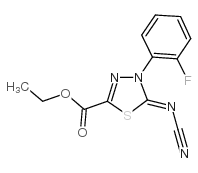 5-氰胺-4-(2-氟苯基)-4,5-二氢-1,3,4-噻二唑-2-羧酸乙酯结构式