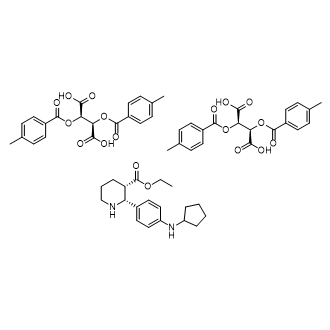 (2R,3S)-2-(4-(环戊基氨基)苯基)哌啶-3-羧酸乙酯将(2R,3R)-2,3-二((4-甲基苯甲酰基)氧基)琥珀酸乙酯结构式