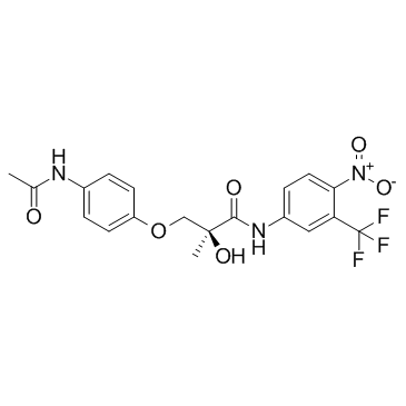 N-[4-硝基-3-(三氟甲基)苯基]-(2S)-3-[4-(乙酰基氨基)苯氧基]-2-羟基-2-甲基丙酰胺结构式