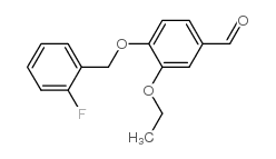 3-乙氧基-4-[(2-氟苄基)氧基]苯甲醛结构式
