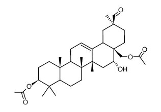 16α-hydroxy-3β.28-diacetoxy-oleanen-(12)-al-(30) Structure