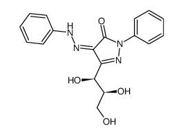 1-Phenyl-4-(2-phenylhydrazono)-3-[(1S,2S)-1,2,3-trihydroxypropyl]-5(4H)-pyrazolone结构式