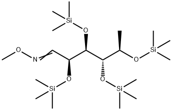 6-Deoxy-2-O,3-O,4-O,5-O-tetrakis(trimethylsilyl)-D-galactose O-methyl oxime结构式