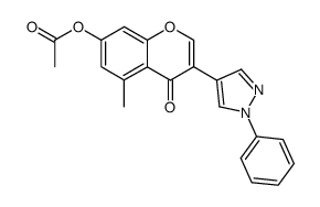 7-acetoxy-5-methyl-3-(1-phenyl-1H-pyrazol-4-yl)-chromen-4-one结构式