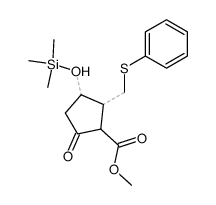 2-oxo-5-phenylthiomethyl-4-trimethylsilyloxy-cyclopentanecarboxylic acid methyl ester结构式