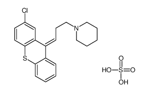 1-[(3E)-3-(2-chlorothioxanthen-9-ylidene)propyl]piperidine,sulfuric acid结构式