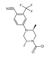 (2R,5S)-4-[4-cyano-3-(trifluoromethyl)phenyl]-2,5-dimethylpiperazine-1-carbonyl chloride结构式