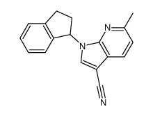 1-(2,3-dihydro-1H-inden-1-yl)-6-methyl-1H-pyrrolo[2,3-b]pyridine-3-carbonitrile结构式