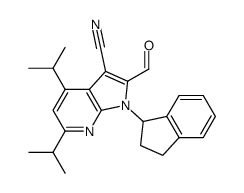 1-(2,3-dihydro-1H-inden-1-yl)-2-formyl-4,6-diisopropyl-1H-pyrrolo[2,3-b]pyridine-3-carbonitrile结构式