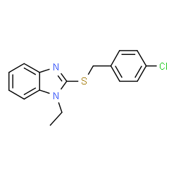 1H-BENZIMIDAZOLE, 2-[[(4-CHLOROPHENYL)METHYL]THIO]-1-ETHYL- Structure