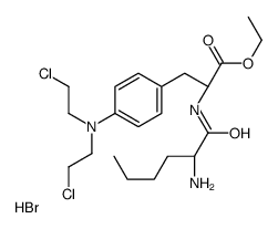ethyl (2S)-2-[[(2S)-2-aminohexanoyl]amino]-3-[4-[bis(2-chloroethyl)amino]phenyl]propanoate,hydrobromide Structure