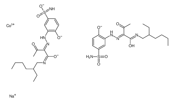 sodium bis[2-[[5-(aminosulphonyl)-2-hydroxyphenyl]azo]-N-(2-ethylhexyl)-3-oxobutyramidato(2-)]cobaltate(1-) Structure