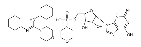 鸟苷5'-单磷酸吗啉酸酯4-吗啉-N,N'-二环己基碳二亚胺盐结构式