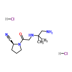 (S)-1-(2-(1-amino-2-Methylpropan-2-ylamino)acetyl)pyrrolidine-2-carbonitrile dihydrochloride (Amino pyrrolidine) Structure