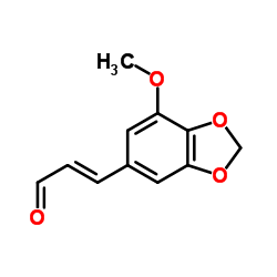 3-(7-methoxy-1,3-benzodioxol-5-yl)-2-propenal structure