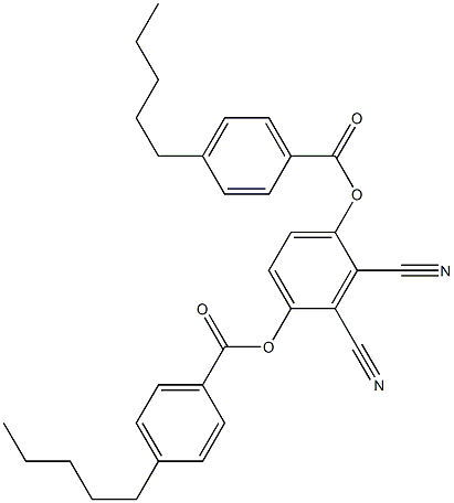 2,3-二氰基-1,4-亚苯基双(4-戊基苯甲酸)酯结构式