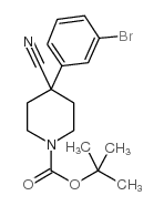 1-N-boc-4-(3-溴苯基)-4-氰基哌啶结构式