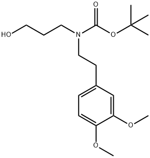 3-[BOC(3,4-二甲氧基苯乙基)氨基]-1-丙醇结构式