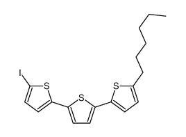 2-hexyl-5-[5-(5-iodothiophen-2-yl)thiophen-2-yl]thiophene结构式