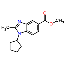 Methyl 1-cyclopentyl-2-methyl-1H-benzimidazole-5-carboxylate结构式