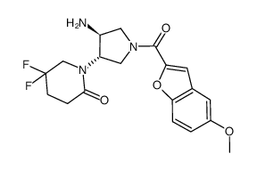 1-((3S,4S)-4-amino-1-(5-methoxybenzofuran-2-carbonyl)pyrrolidin-3-yl)-5,5-difluoropiperidin-2-one结构式