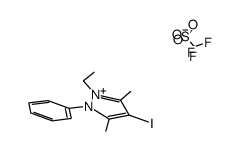 2-ethyl-4-iodo-3,5-dimethyl-1-phenylpyrazolium triflate Structure