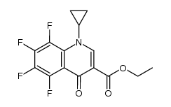 1-cyclopropyl-5,6,7,8-tetrafluoro-1,4-dihydro-4-oxo-3-quinolinecarboxylic acid,ethyl ester结构式