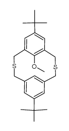 syn-6,15-di-tert-butyl-9-methoxy-2,11-dithia[3.3]metacyclophane Structure