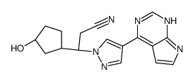 (3R)-3-(3-hydroxycyclopentyl)-3-[4-(7H-pyrrolo[2,3-d]pyrimidin-4-yl)pyrazol-1-yl]propanenitrile Structure
