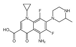 5-amino-1-cyclopropyl-6,8-difluoro-7-(3-methylpiperazin-1-yl)-4-oxoquinoline-3-carboxylic acid Structure