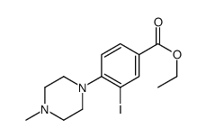3-碘-4-(4-甲基哌嗪-1-基)苯甲酸乙酯结构式