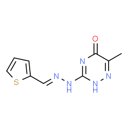 (E)-6-methyl-3-(2-(thiophen-2-ylmethylene)hydrazinyl)-1,2,4-triazin-5-ol Structure
