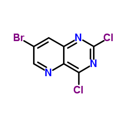 7-溴-2,4-二氯吡啶并[3,2-d]嘧啶结构式