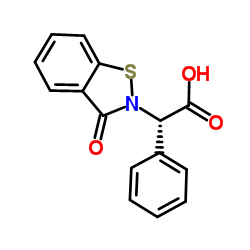 (2S)-(3-Oxo-1,2-benzothiazol-2(3H)-yl)(phenyl)acetic acid Structure