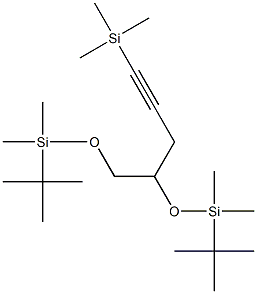 4,5-Bis-(tert-butyl-dimethyl-silanyloxy)-1-trimethylsilanyl-pent-1-yne结构式
