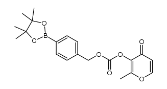 2-methyl-4-oxo-4H-pyran-3-yl 4-(4,4,5-trimethyl-1,3,2-dioxaborolan-2-yl)benzyl carbonate结构式