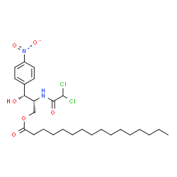 Palmitic acid, DL-threo-2-(2,2-dichloroacetamido)-3-hydroxy-3-(p-nitrophenyl)propyl ester (6CI) picture