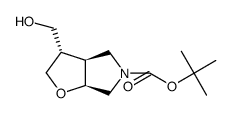 Rel-(3S,3aS,6aS)-tert-butyl 3-(hydroxymethyl)tetrahydro-2H-furo[2,3-c]pyrrole-5(3H)-carboxylate结构式