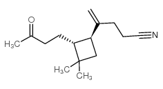 (2R,3S)-1,1-二甲基-2-(3-氧代丁基)-3-(3-氰-1-亚甲基丙基)环丁烷结构式