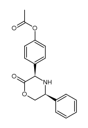 4-((3R,5S)-2-oxo-5-phenyl-morpholin-3-yl)phenyl acetate结构式