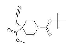 1-tert-butyl 4-methyl 4-(cyanomethyl)piperidine-1,4-dicarboxylate Structure