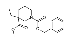 1-Cbz-3-乙基哌啶-3-甲酸甲酯结构式