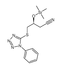 (S)-3-trimethylsiloxy-4-[(1-phenyltetrazole-5-yl)sulfanyl]butyronitrile结构式