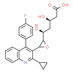 (3R,5S)-5-{3-[2-Cyclopropyl-4-(4-fluorophenyl)-3-quinolinyl]-2-oxiranyl}-3,5-dihydroxypentanoic acid Structure