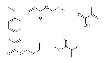 2-甲基-2-丙烯酸与2-甲基-2-丙烯酸丁酯、2-丙烯酸丁酯、苯乙烯和2-甲基-2-丙烯酸甲酯的聚合物结构式