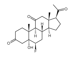 6β-fluoro-5-hydroxy-5α-pregnane-3,11,20-trione结构式
