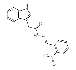 2-(1H-indol-3-yl)-N-[(2-nitrophenyl)methylideneamino]acetamide结构式