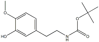 N-(Boc)-3'-hydroxy-4'-methoxyphenethylamine结构式
